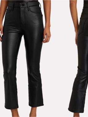 Black Women's Faux Leather Jeans